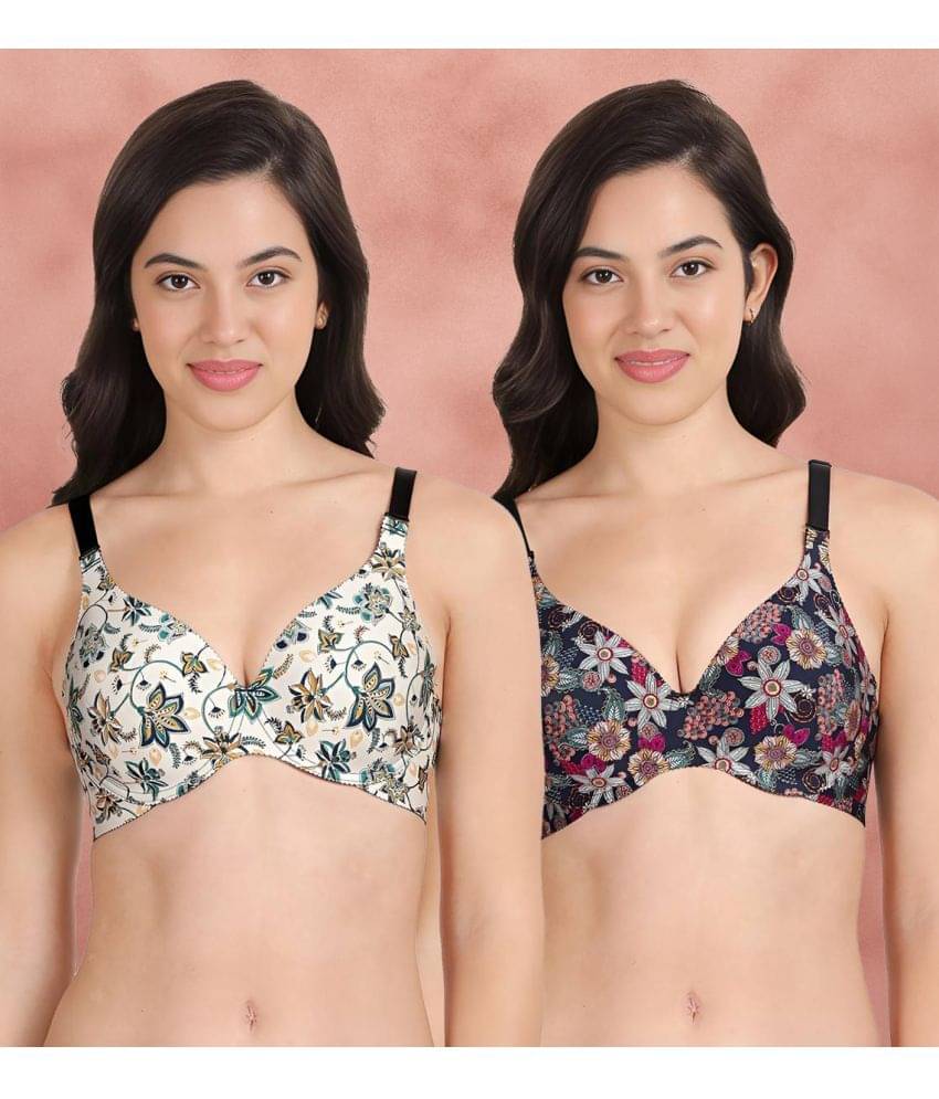     			Shyaway Pack of 2 Nylon Lightly Padded Women's Everyday Bra ( Multicolor ) shya-c2b-1547