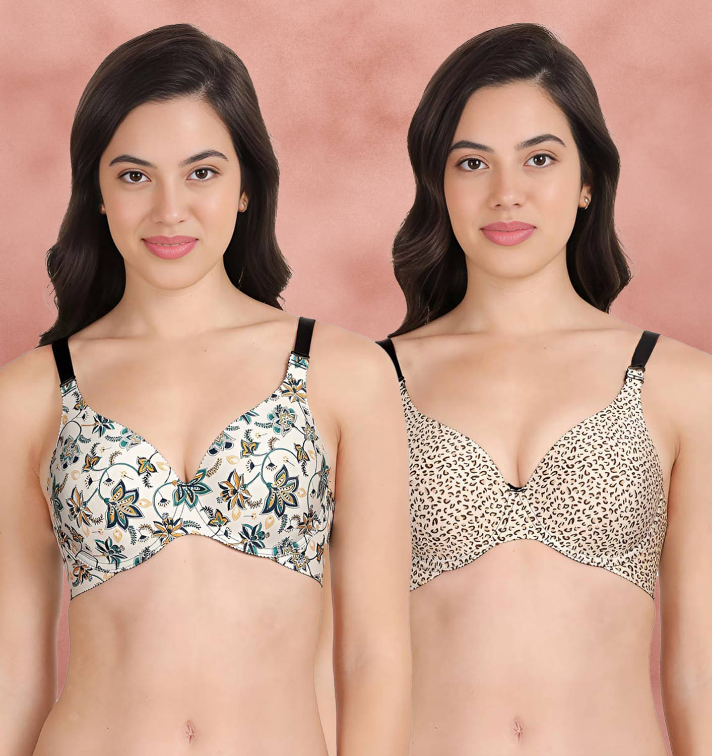 Shyaway Pack of 2 Nylon Lightly Padded Women's Everyday Bra ( Multicolor ) shya-c2b-1548     			Shyaway Pack of 2 Nylon Lightly Padded Women's Everyday Bra ( Multicolor ) shya-c2b-1548