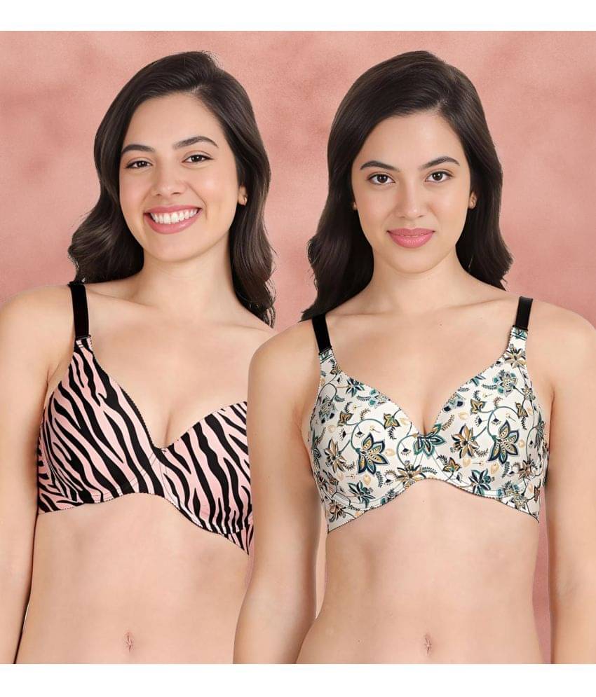 Shyaway Pack of 2 Nylon Lightly Padded Women's Everyday Bra ( Multicolor ) shya-c2b-1535     			Shyaway Pack of 2 Nylon Lightly Padded Women's Everyday Bra ( Multicolor ) shya-c2b-1535