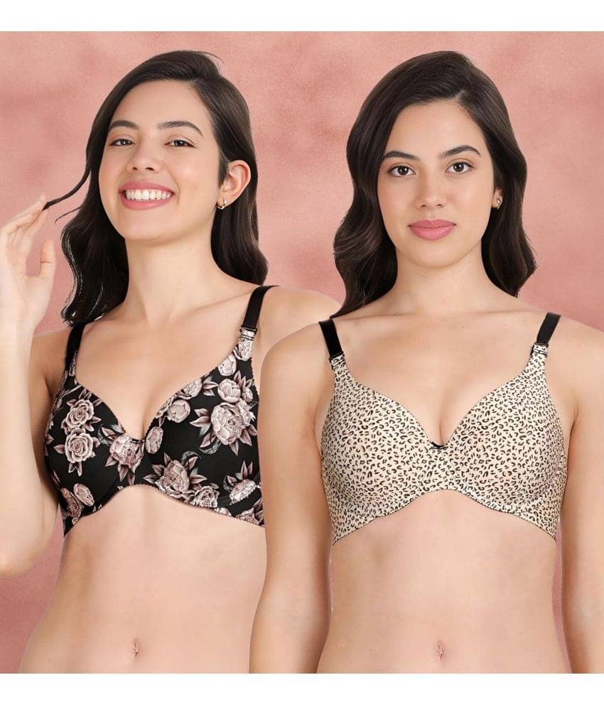 Shyaway Pack of 2 Nylon Lightly Padded Women's Everyday Bra ( Multicolor ) shya-c2b-1556 Shyaway Pack of 2 Nylon Lightly Padded Women's Everyday Bra ( Multicolor ) shya-c2b-1556