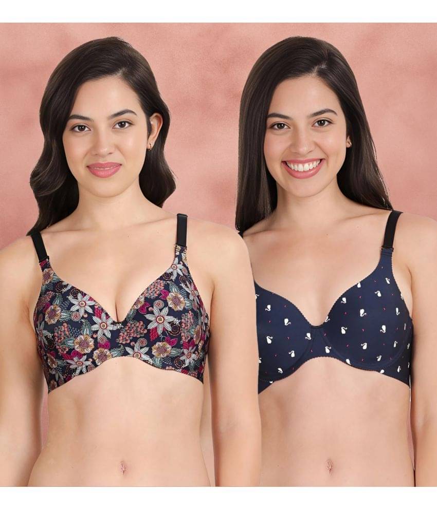     			Shyaway Pack of 2 Nylon Lightly Padded Women's Everyday Bra ( Multicolor ) shya-c2b-1571