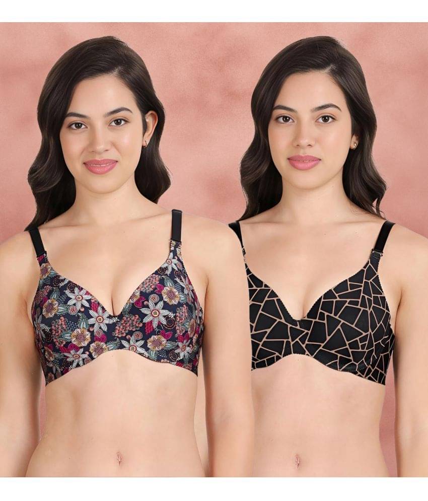     			Shyaway Pack of 2 Nylon Lightly Padded Women's Everyday Bra ( Multicolor ) shya-c2b-1570