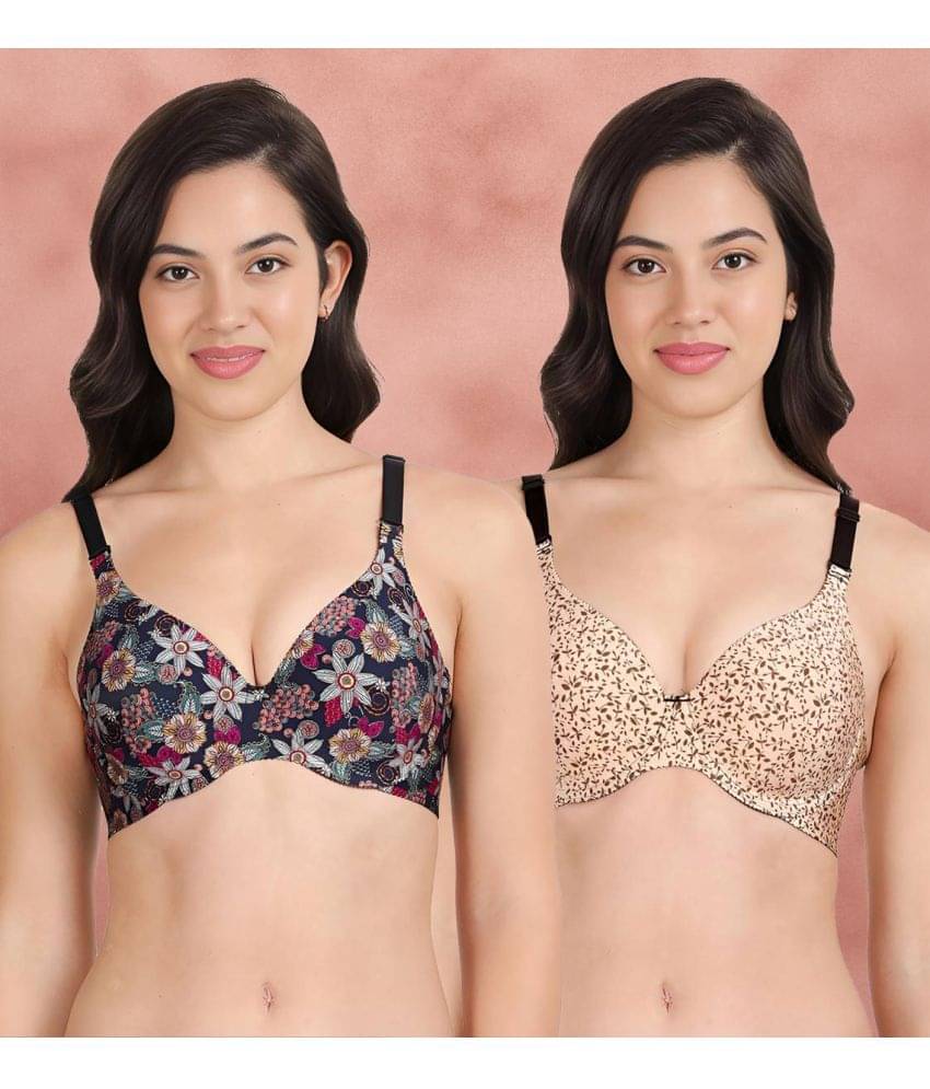 Shyaway Pack of 2 Nylon Lightly Padded Women's Everyday Bra ( Multicolor ) shya-c2b-1573 Shyaway Pack of 2 Nylon Lightly Padded Women's Everyday Bra ( Multicolor ) shya-c2b-1573
