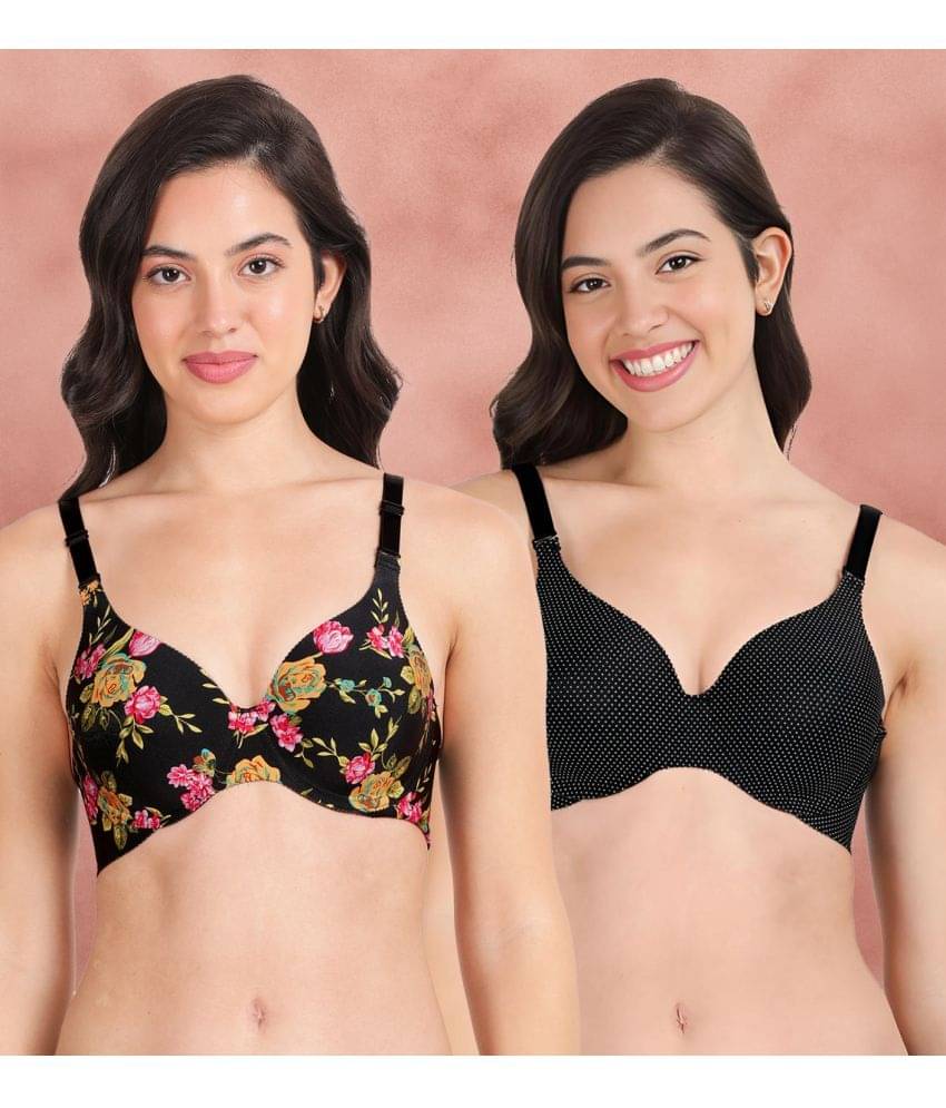     			Shyaway Pack of 2 Nylon Lightly Padded Women's Everyday Bra ( Multicolor ) shya-c2b-1509