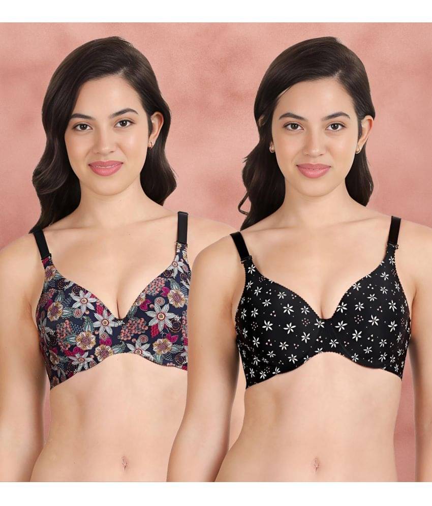     			Shyaway Pack of 2 Nylon Lightly Padded Women's Everyday Bra ( Multicolor ) shya-c2b-1574