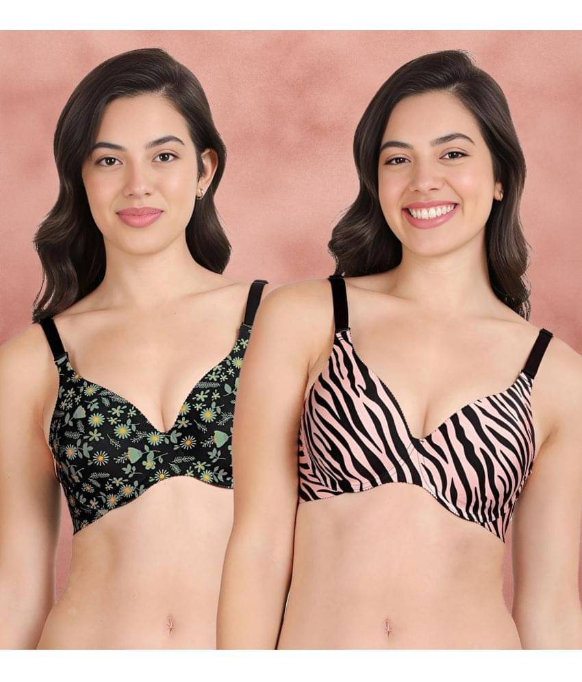 Shyaway Pack of 2 Nylon Lightly Padded Women's Everyday Bra ( Multicolor ) shya-c2b-1524 Shyaway Pack of 2 Nylon Lightly Padded Women's Everyday Bra ( Multicolor ) shya-c2b-1524