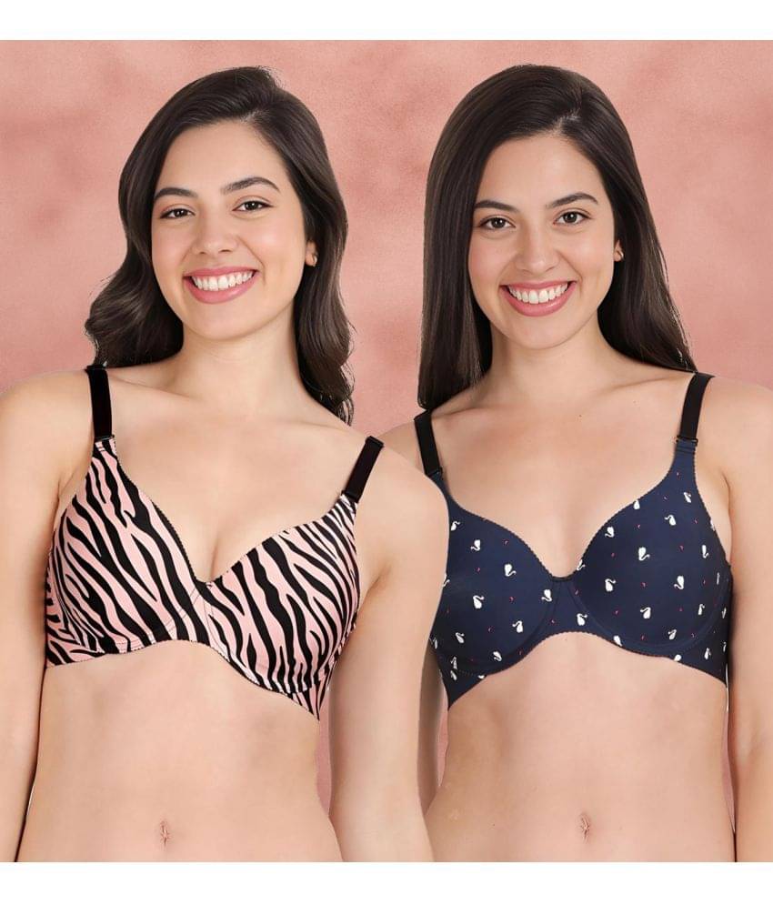     			Shyaway Pack of 2 Nylon Lightly Padded Women's Everyday Bra ( Multicolor ) shya-c2b-1541