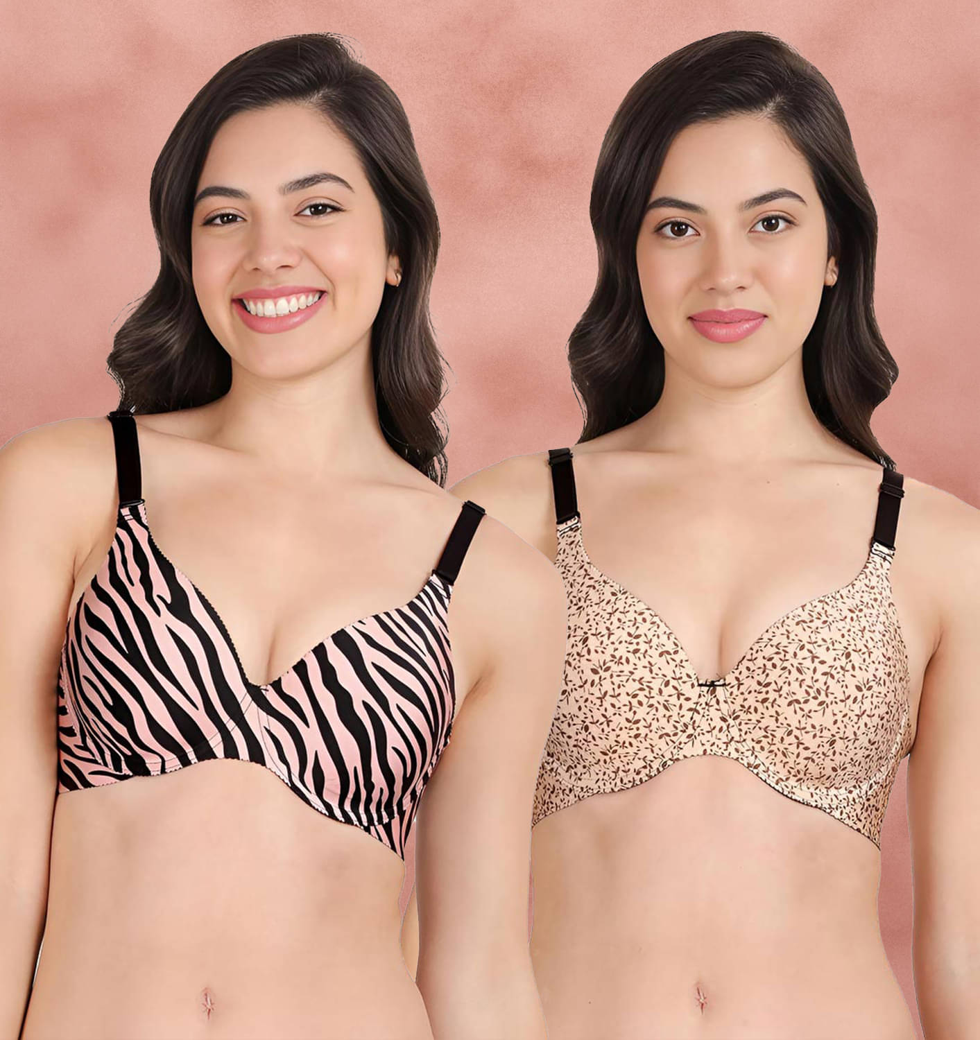 Shyaway Pack of 2 Nylon Lightly Padded Women's Everyday Bra ( Multicolor ) shya-c2b-1543 Shyaway Pack of 2 Nylon Lightly Padded Women's Everyday Bra ( Multicolor ) shya-c2b-1543