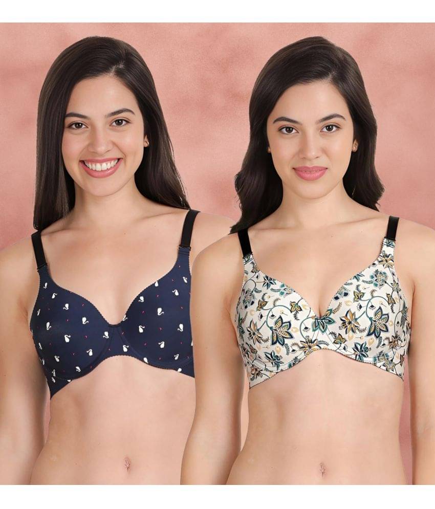 Shyaway Pack of 2 Nylon Lightly Padded Women's Everyday Bra ( Multicolor ) shya-c2b-1550 Shyaway Pack of 2 Nylon Lightly Padded Women's Everyday Bra ( Multicolor ) shya-c2b-1550