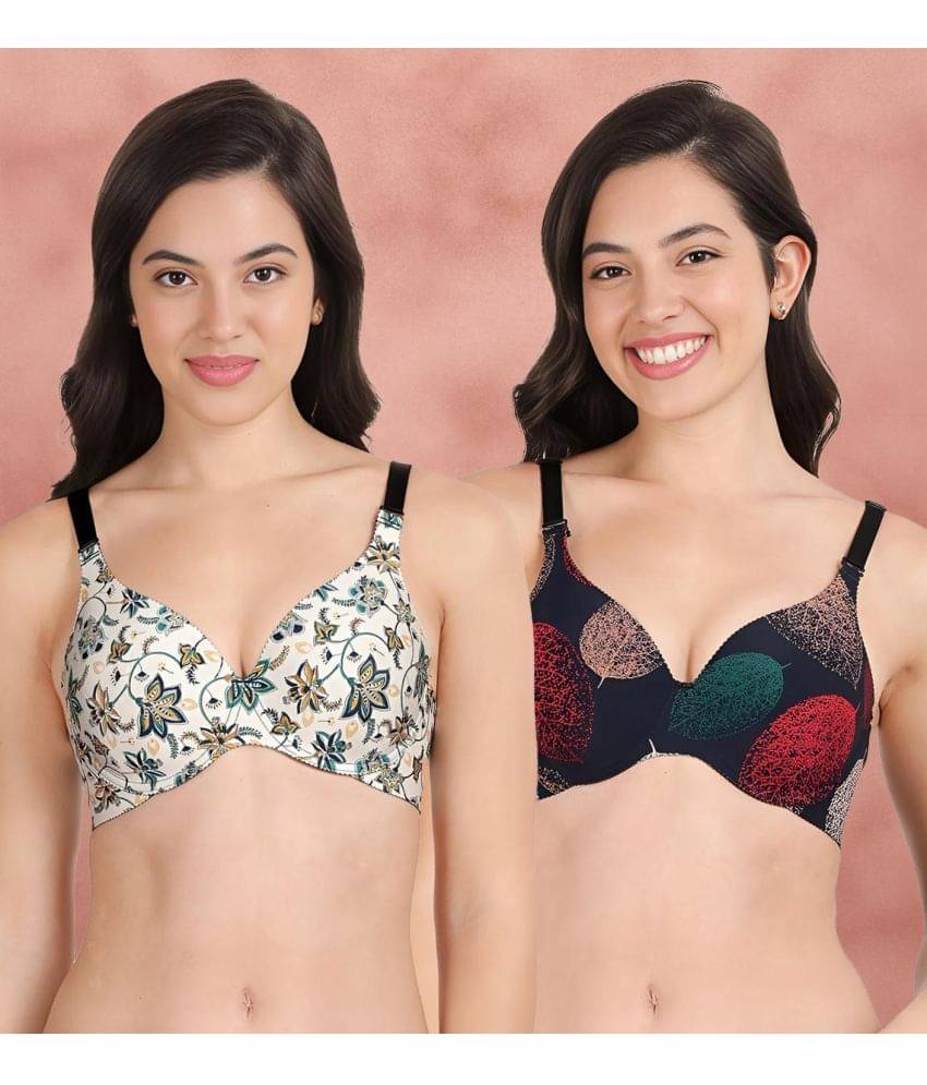     			Shyaway Pack of 2 Nylon Lightly Padded Women's Everyday Bra ( Multicolor ) shya-c2b-1546