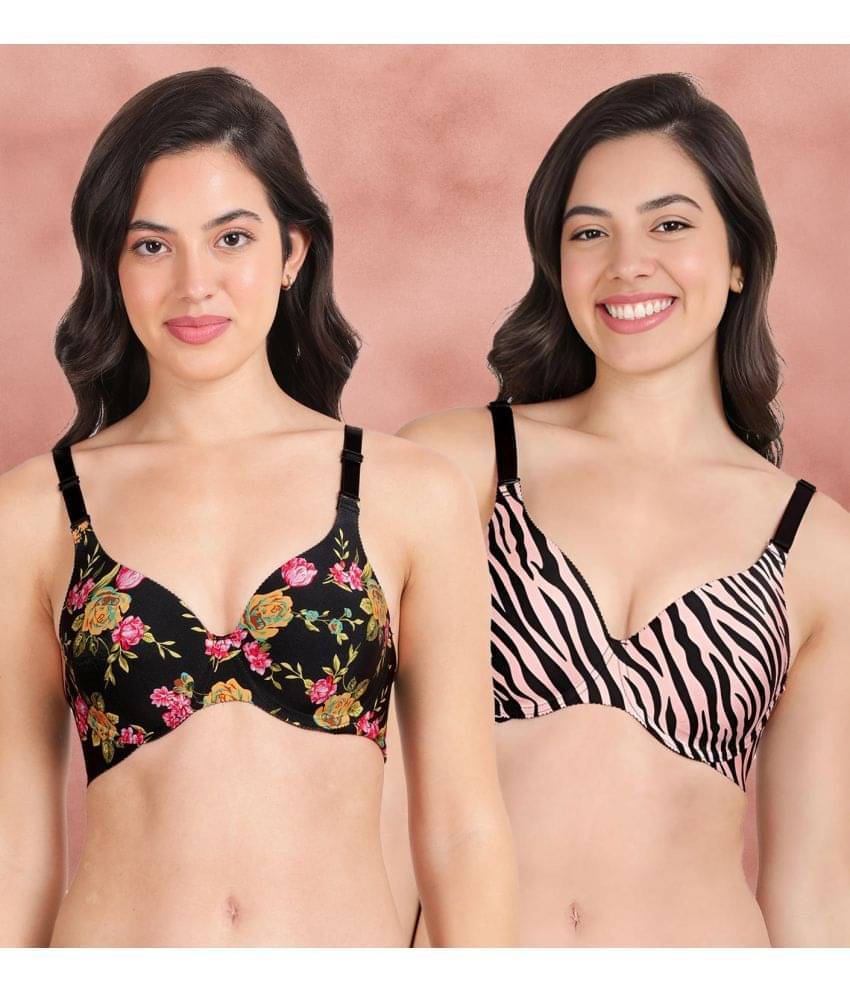     			Shyaway Pack of 2 Nylon Lightly Padded Women's Everyday Bra ( Multicolor ) shya-c2b-1501