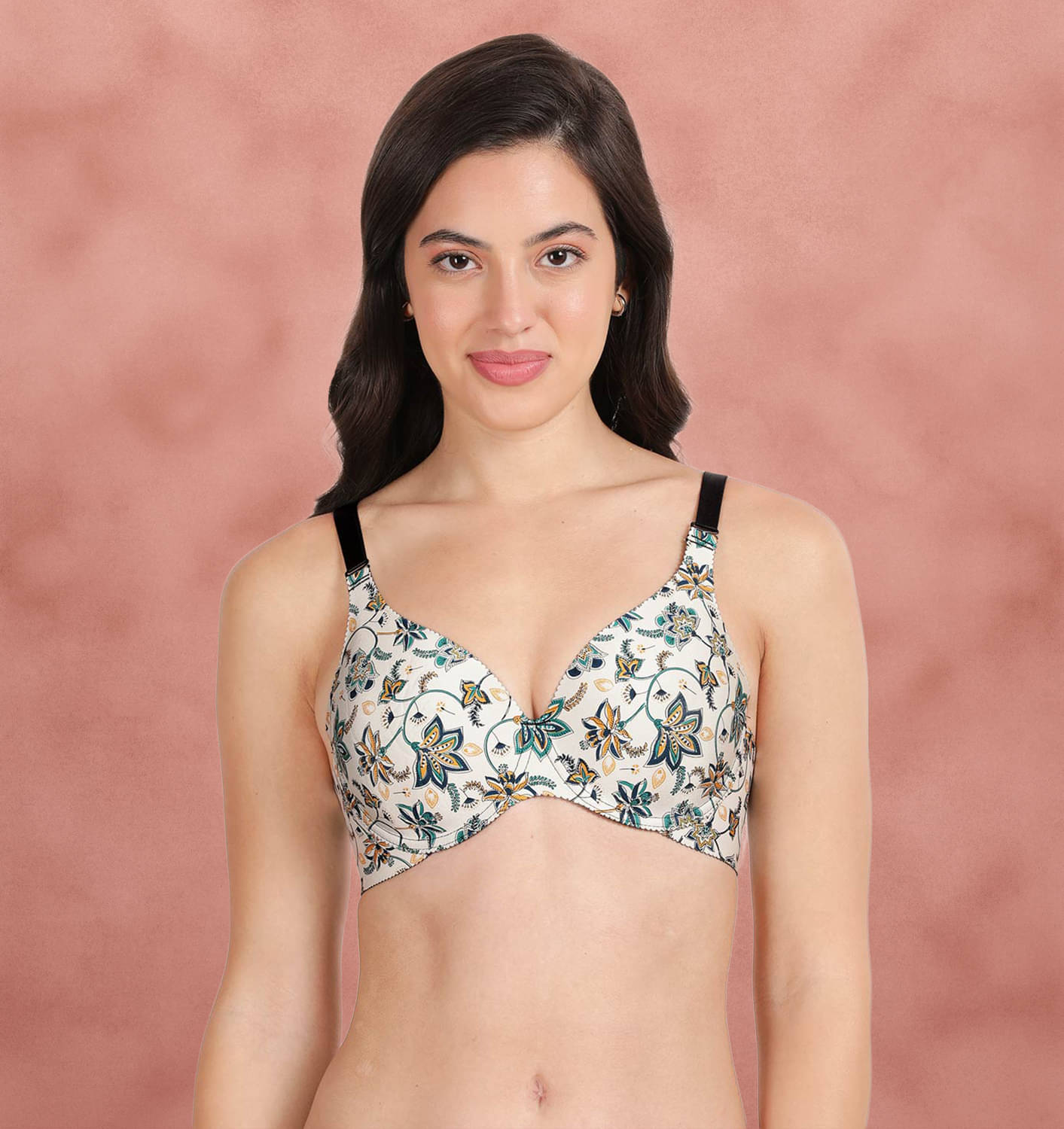     			Shyaway Nylon Lightly Padded Women's Everyday Bra ( White ) SY91047-WhiteBlue
