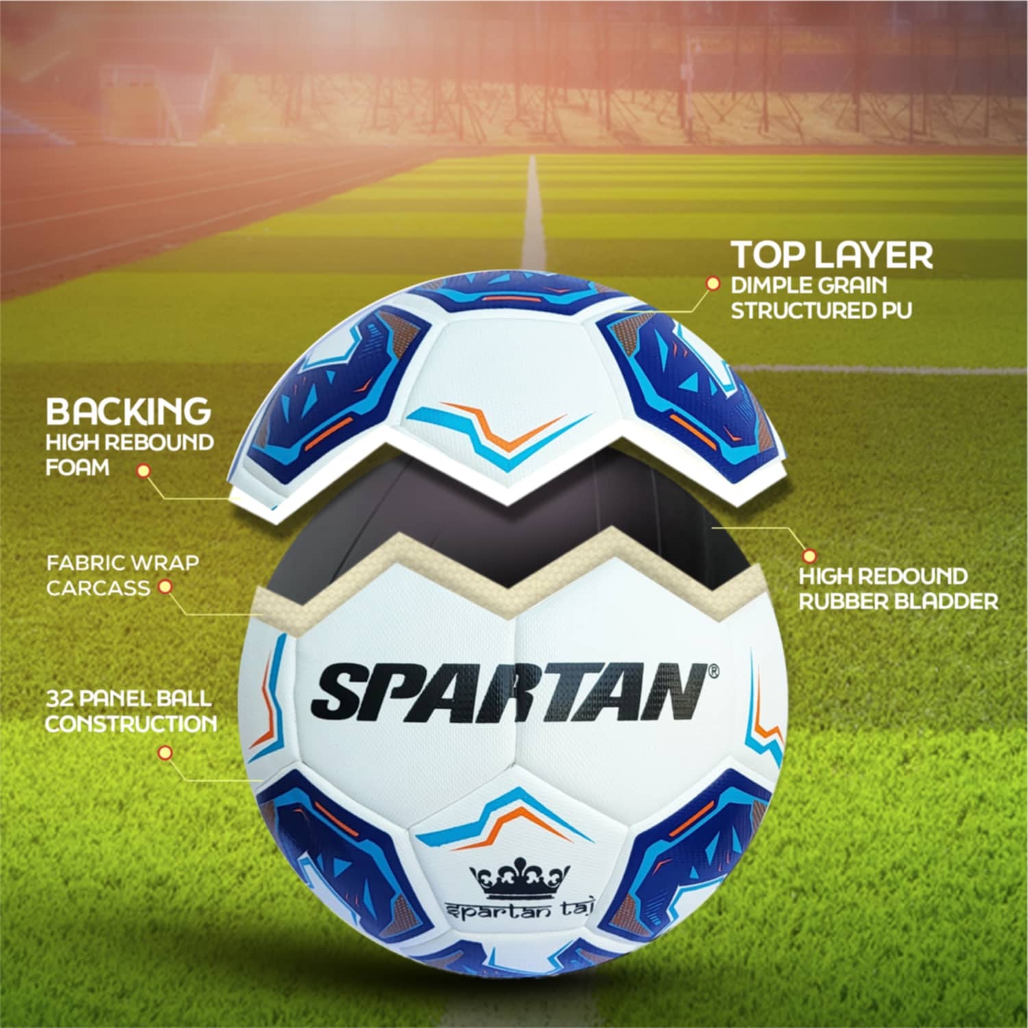 Spartan Multicolor PU Football ( Pack of 1 ) - Sports and Fitness Equipment | Buy online on ZillyBuy