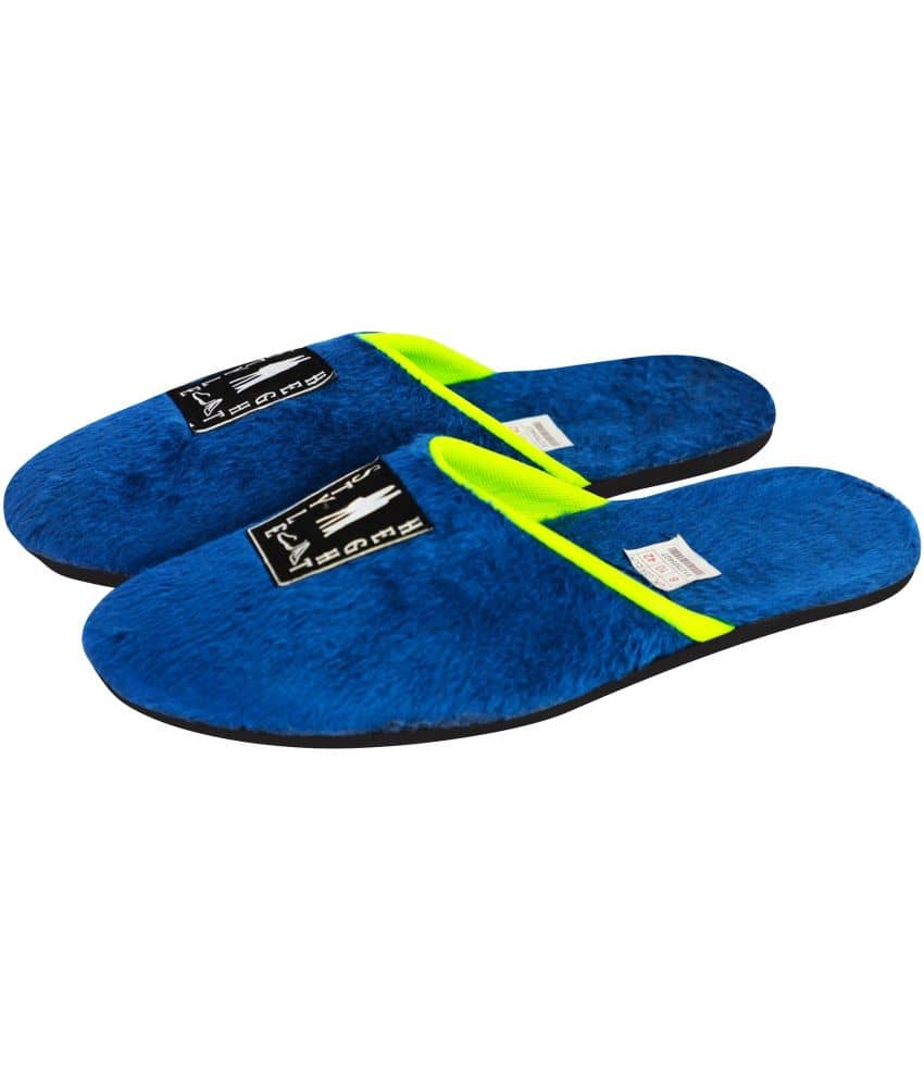 Style Height Blue Men's Fur Slipper