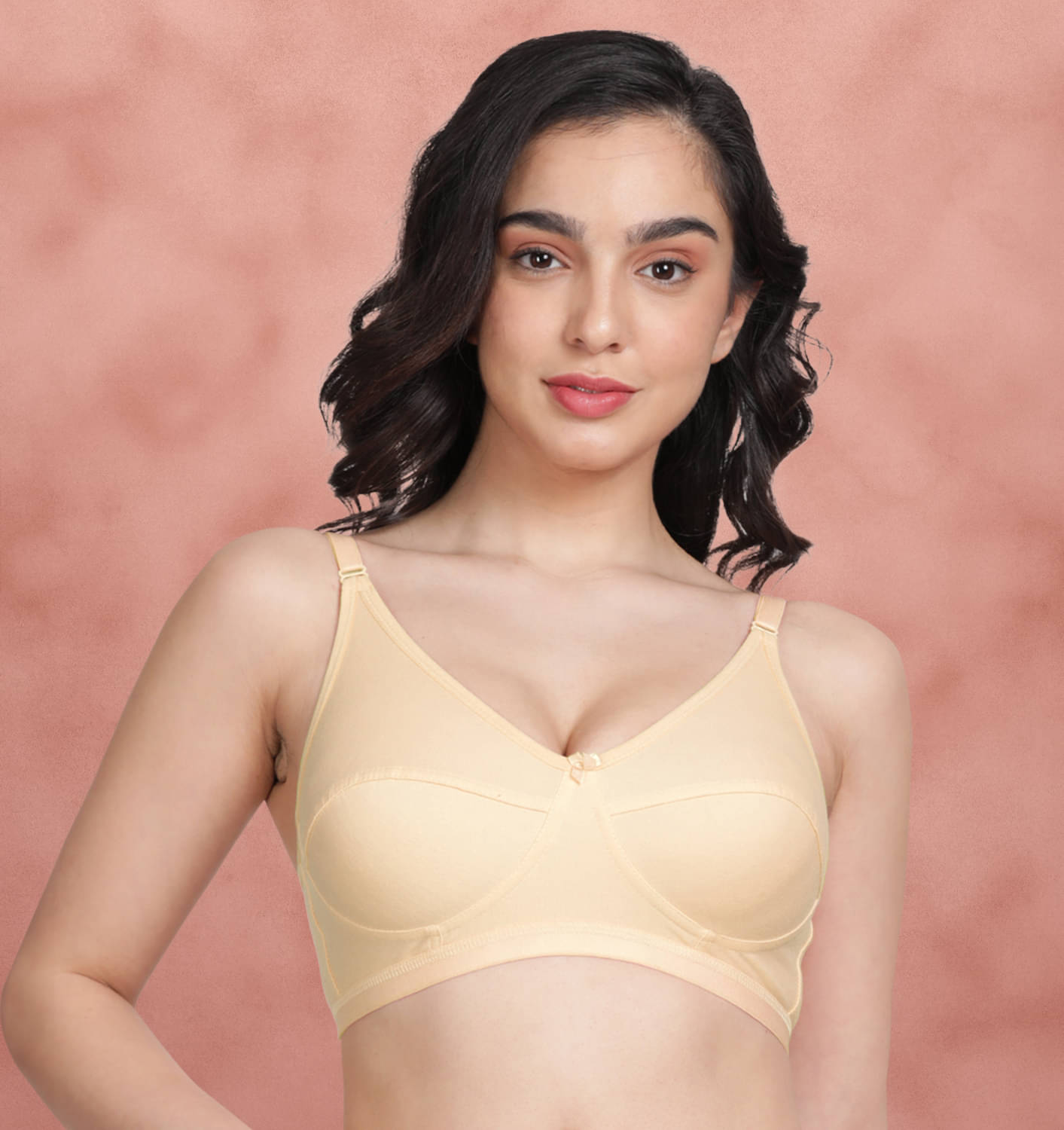 Susie Polyester Non Padded Women's Everyday Bra ( Beige ) AI1002-DoubleCream Susie Polyester Non Padded Women's Everyday Bra ( Beige ) AI1002-DoubleCream