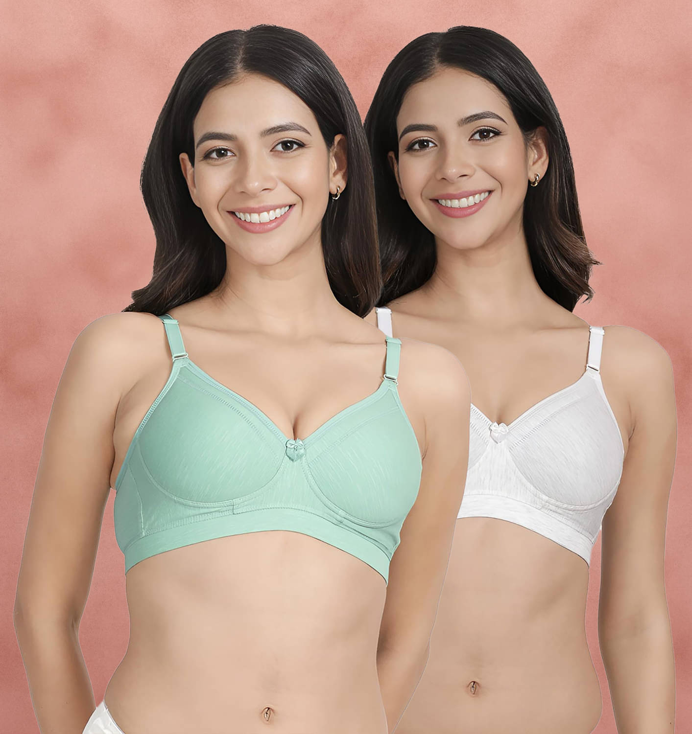     			Susie Green Cotton Blend Lightly Padded Women's Everyday Bra ( Pack of 2 )