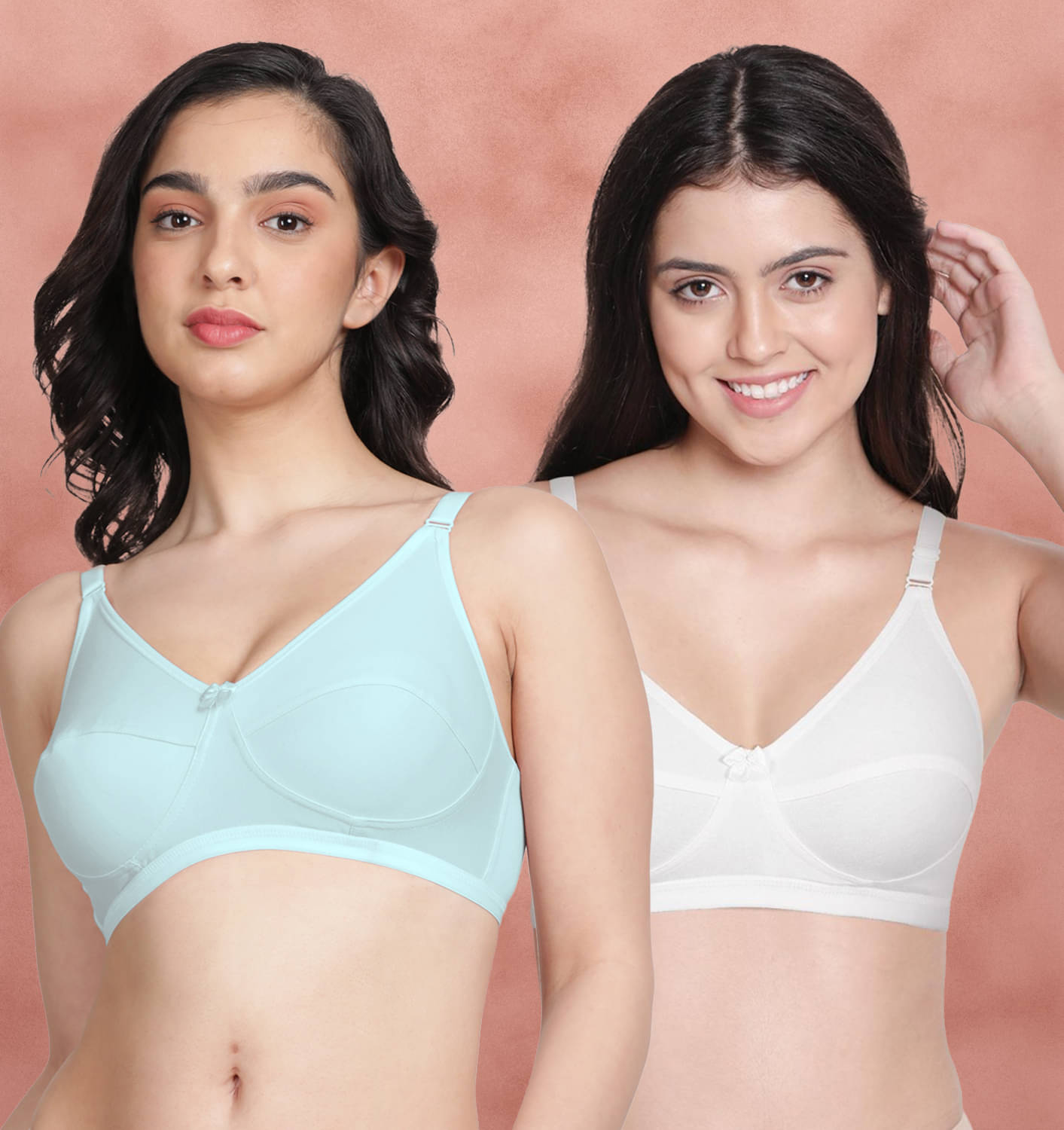     			Susie Pack of 2 Polyester Non Padded Women's Everyday Bra ( Light Blue ) susi-c2b-1957
