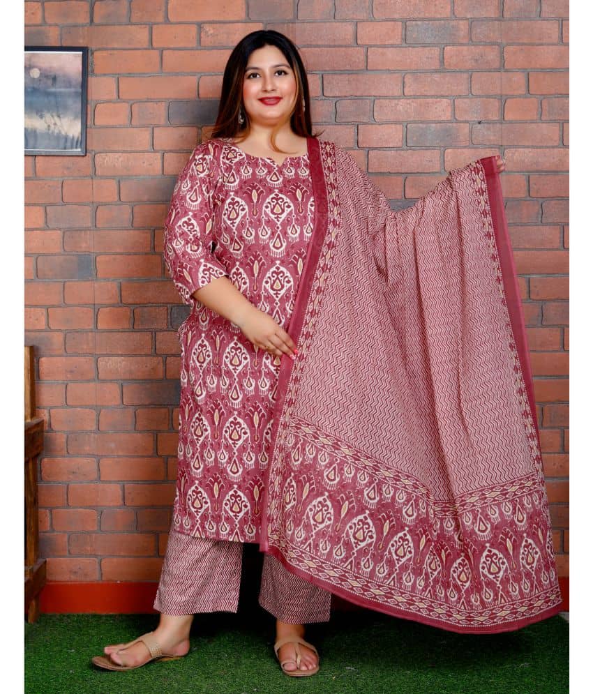 Swasti Cotton Printed Kurti With Palazzo Women's Stitched Salwar Suit - Purple ( Pack of 1 )