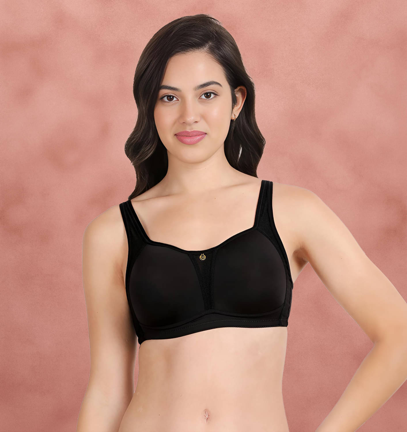     			Taabu Black Nylon Lightly Padded Women's Minimizer Bra ( Pack of 1 )