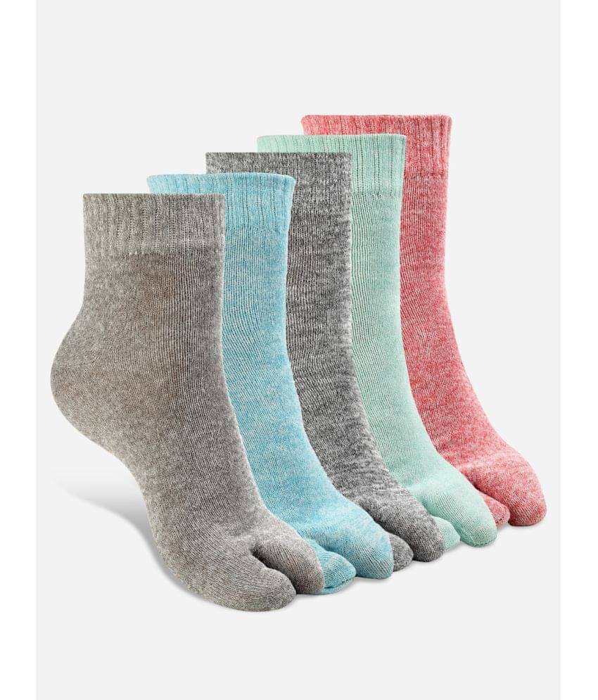 Texlon Multicolor Cotton Women's Ankle Length Socks ( Pack of 5 )     			Texlon Multicolor Cotton Women's Ankle Length Socks ( Pack of 5 )