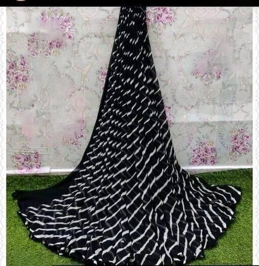 Vkaran Cotton Silk Printed Leheriya Saree Without Blouse Piece ( Black ) Vkaran Cotton Silk Printed Leheriya Saree Without Blouse Piece ( Black )