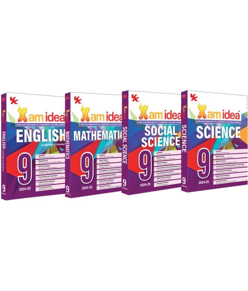 Xam idea Bundle Set of 4 (Science, Social Science, Mathematics & English (Lang. & Lit) Class 9 CBSE | Chapterwise Question Bank |2024-25 Exam Xam idea Bundle Set of 4 (Science, Social Science, Mathematics & English (Lang. & Lit) Class 9 CBSE | Chapterwise Question Bank |2024-25 Exam