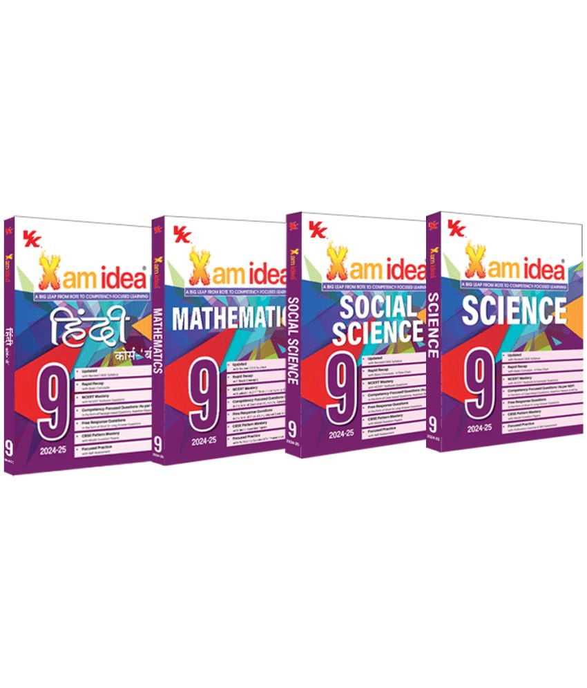 Xam idea Bundle Set of 4 (Science, Social Science, Mathematics & Hindi B) Class 9 CBSE | Chapterwise Question Bank | 2024-25 Exam Xam idea Bundle Set of 4 (Science, Social Science, Mathematics & Hindi B) Class 9 CBSE | Chapterwise Question Bank | 2024-25 Exam