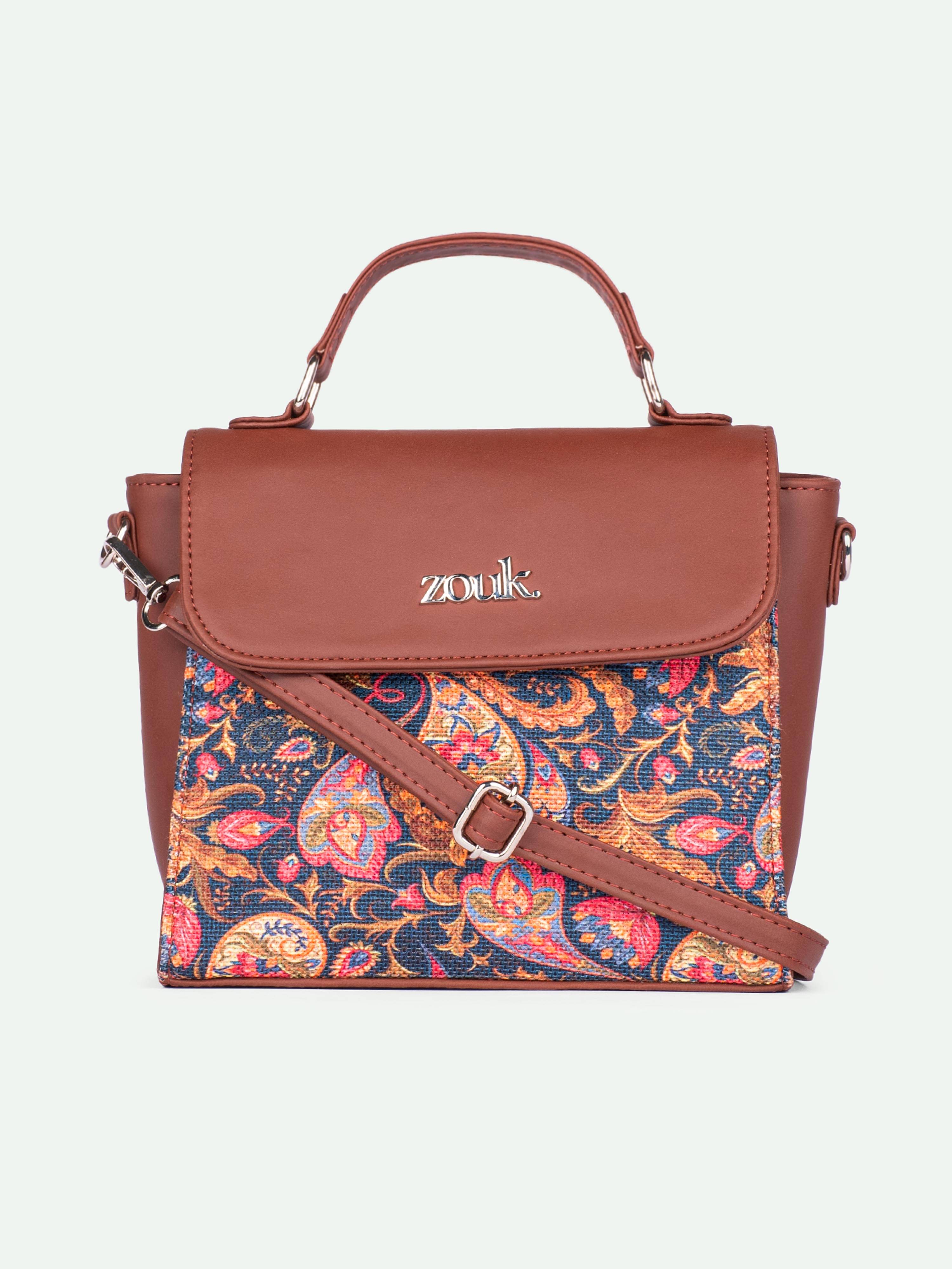     			Zouk Sling Bag Jute Set of 1 ( Pink )