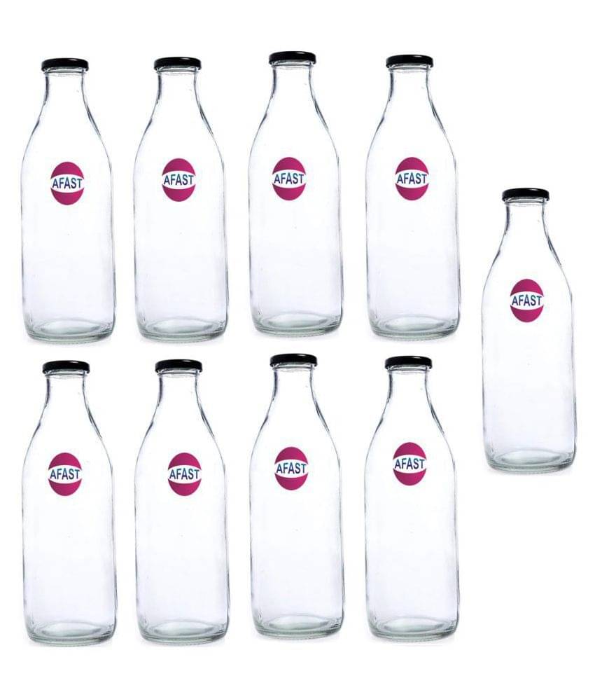     			AFAST 200MBottle-A9 White 200 mL Glass Water Bottle set of 9
