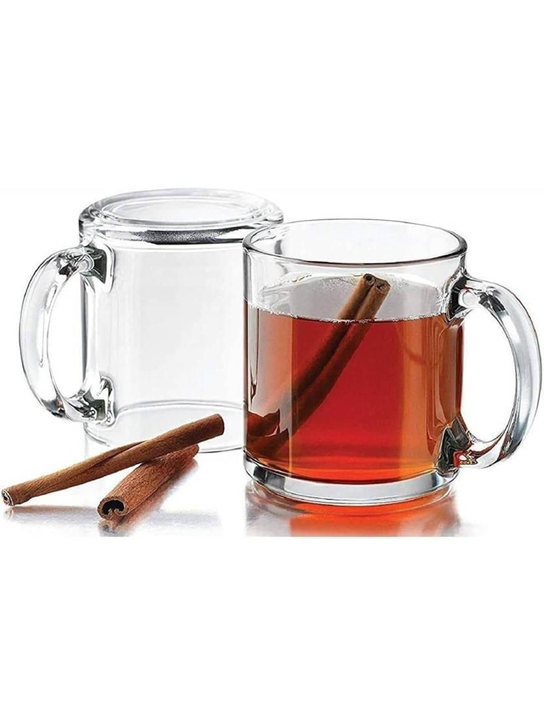 AFAST Glass Coffee & Tea Cup Floral Glass Tea Set 180 ml ( Pack of 2 )