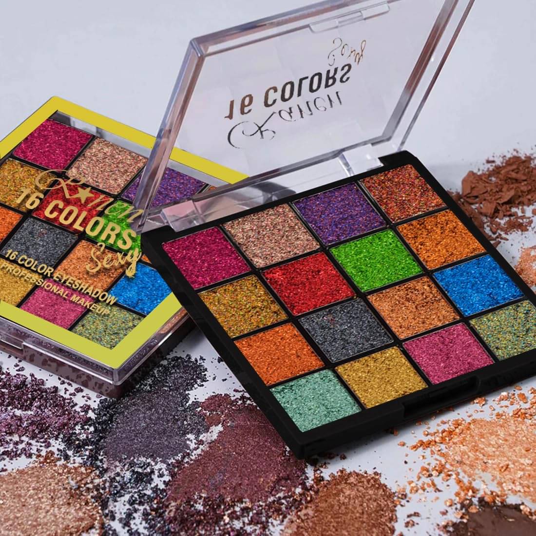     			Adbeni Naughty Glow 16 Color Shimmery Eyeshadow Palette 25gm For Long-Lasting (Shade-02)