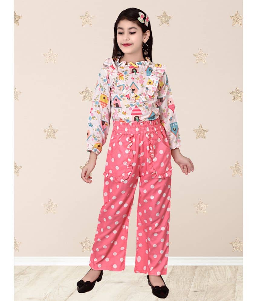 Arshia Fashions Pack of 1 Girls Cotton Blend Top With Pants ( Pink )