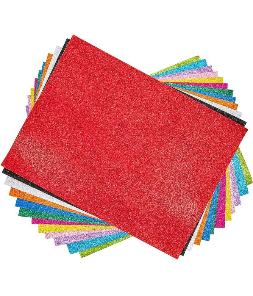 Eclet A4 Glitter Foam Sheet Sparkles (self Adhesive) 2 mm Thick 10 Different Color, for Art & Craft Eclet A4 Glitter Foam Sheet Sparkles (self Adhesive) 2 mm Thick 10 Different Color, for Art & Craft