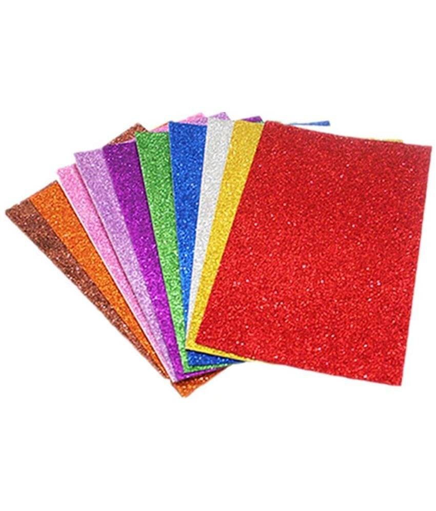 ECLET A4 Glitter Foam Sheet Sparkles 2 mm Thick 10 Different Color, for Art & Craft ECLET A4 Glitter Foam Sheet Sparkles 2 mm Thick 10 Different Color, for Art & Craft
