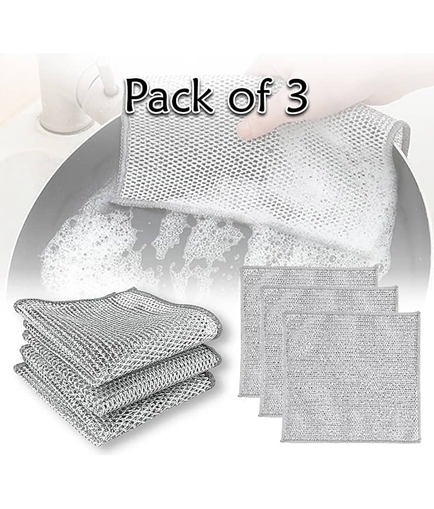 GEEO Pack of 3 Stainless Steel Stainless Steel Scrub - Body Care - Loofah and Other Tools | Buy online on ZillyBuy