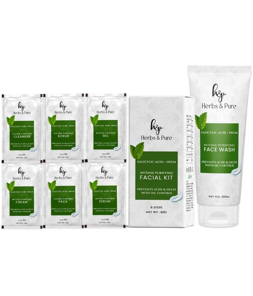 Herbs and Pure Skincare Combo - Intense Purifying Neem Facial Kit and Face Wash (160 g) Herbs and Pure Skincare Combo - Intense Purifying Neem Facial Kit and Face Wash (160 g)