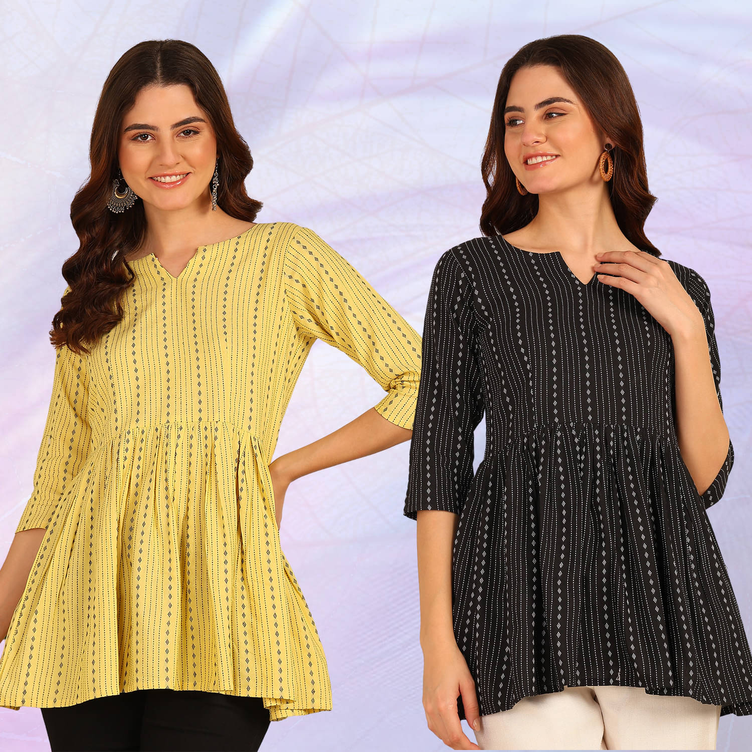     			Hiva Trendz Multicolor Cotton Women's A-Line Top ( Pack of 2 )