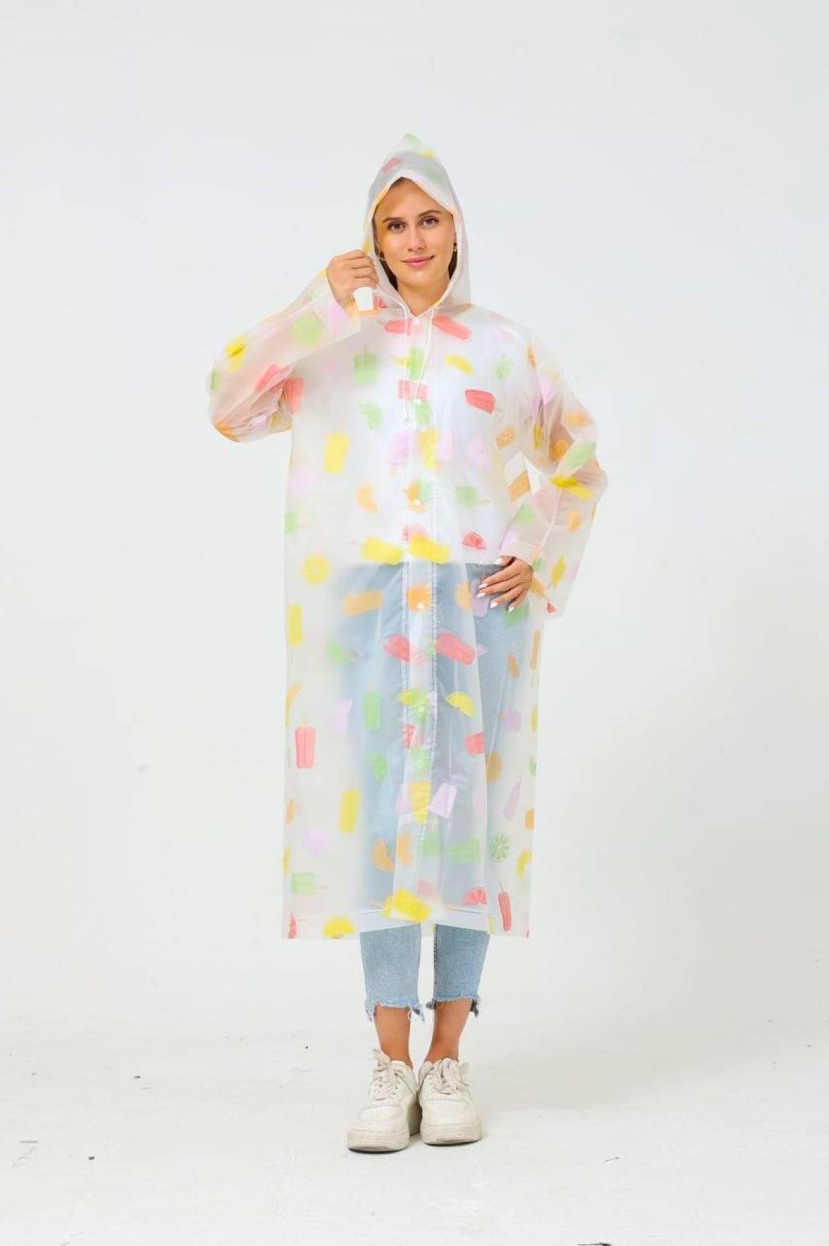 Infispace Polyester Long Raincoat - Multi Color Infispace Polyester Long Raincoat - Multi Color