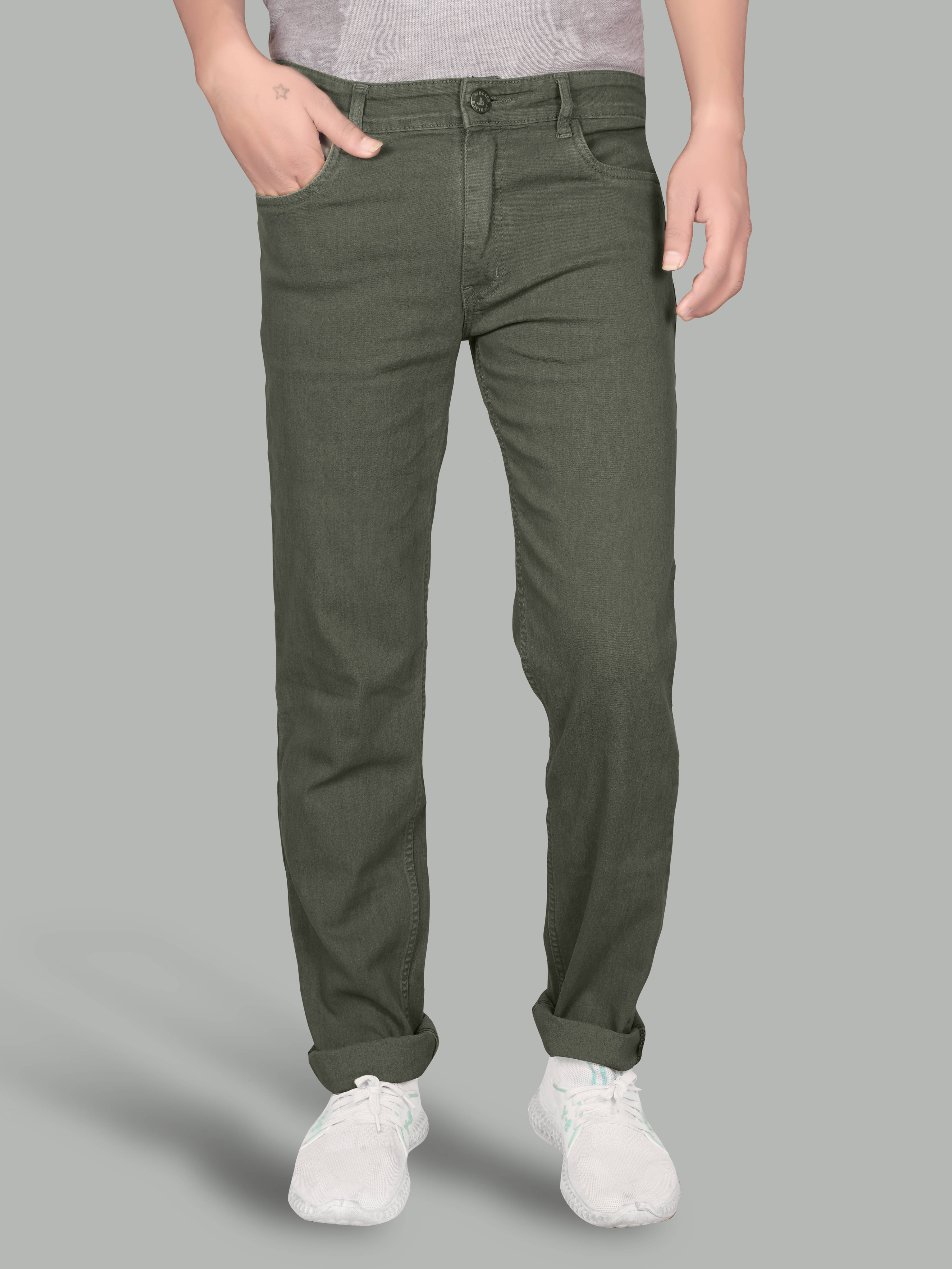     			JB JUST BLACK Regular Fit Cuffed Hem Men's Jeans - Lime Green ( Pack of 1 )