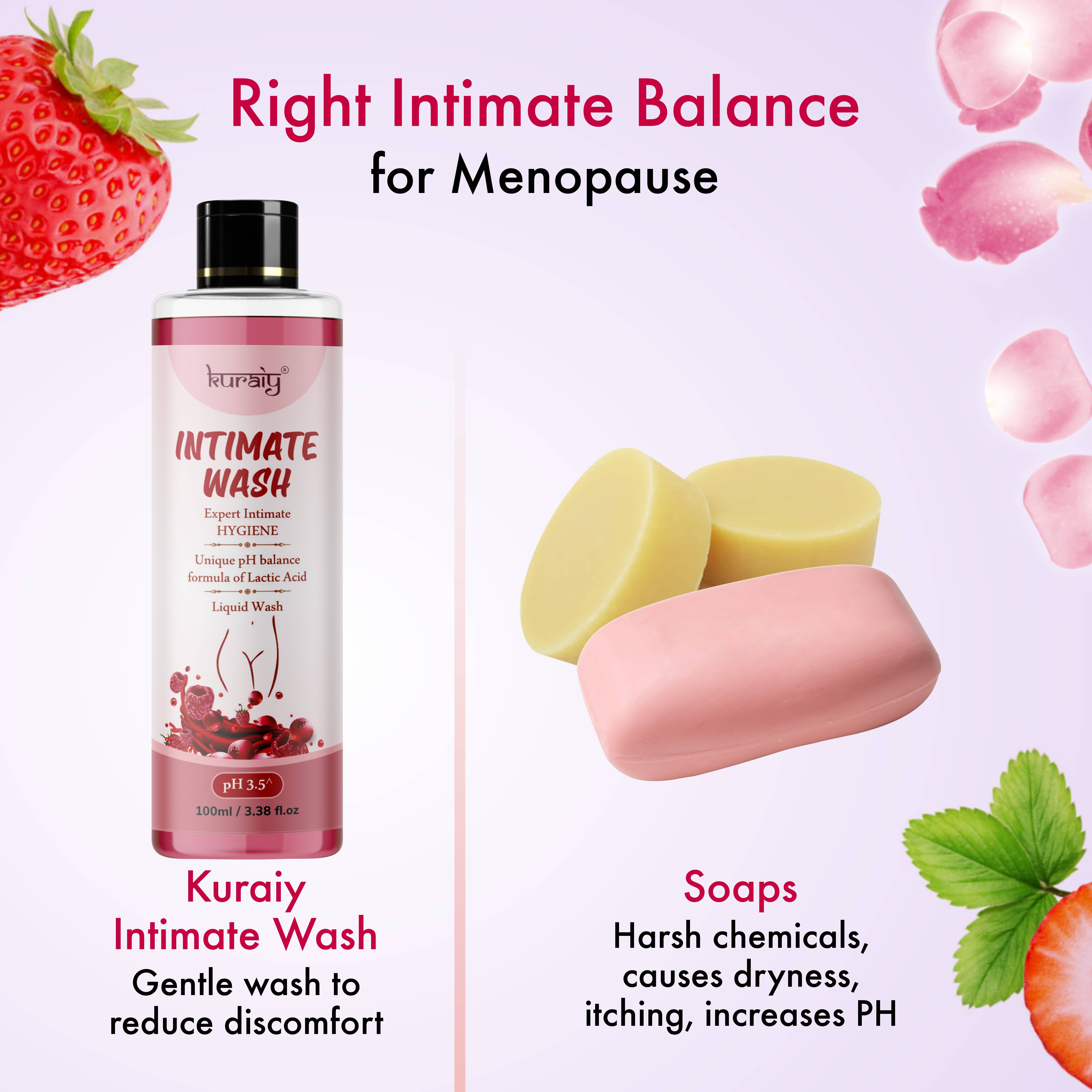 KURAIY Intimate Hygiene Wash with Germ and Odor Protection pH Balanced, 100ML KURAIY Intimate Hygiene Wash with Germ and Odor Protection pH Balanced, 100ML