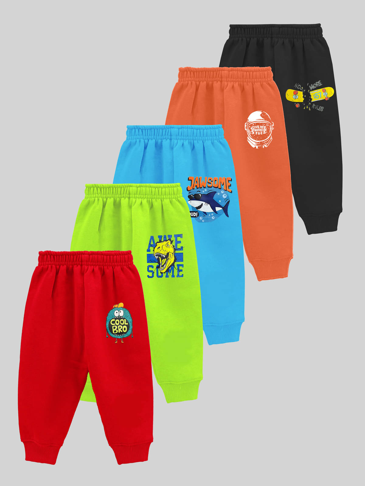     			Kuchipoo Pack of 5 Baby Boys Cotton Blend Trackpant ( Multicolor )