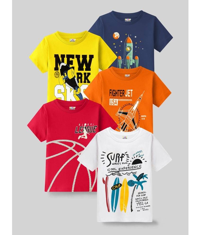     			Kuchipoo Pack of 5 Boys Cotton Blend T-Shirt ( Multicolor1 )