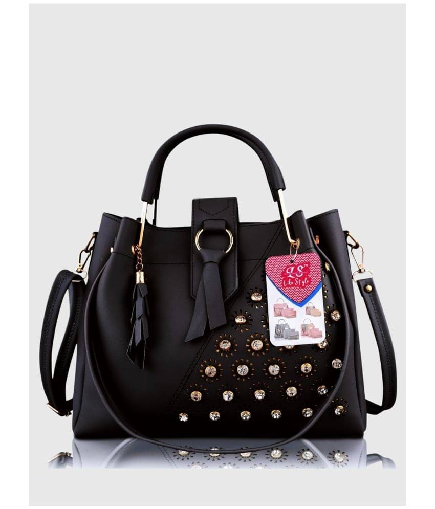     			LIKE STYLE Shoulder Bag PU Set of 1 ( Black )