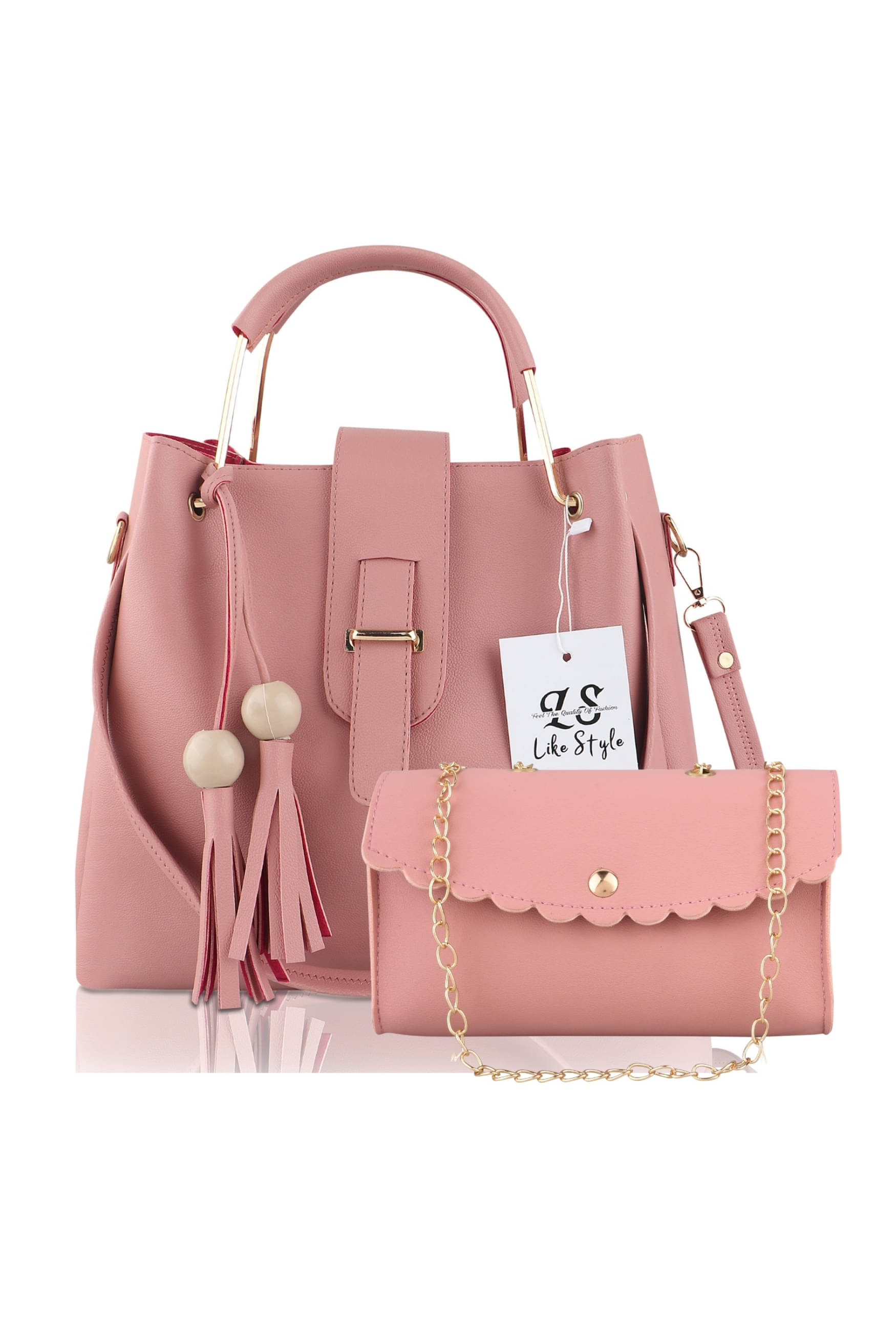     			LIKE STYLE Combo PU Set of 2 ( Pink )