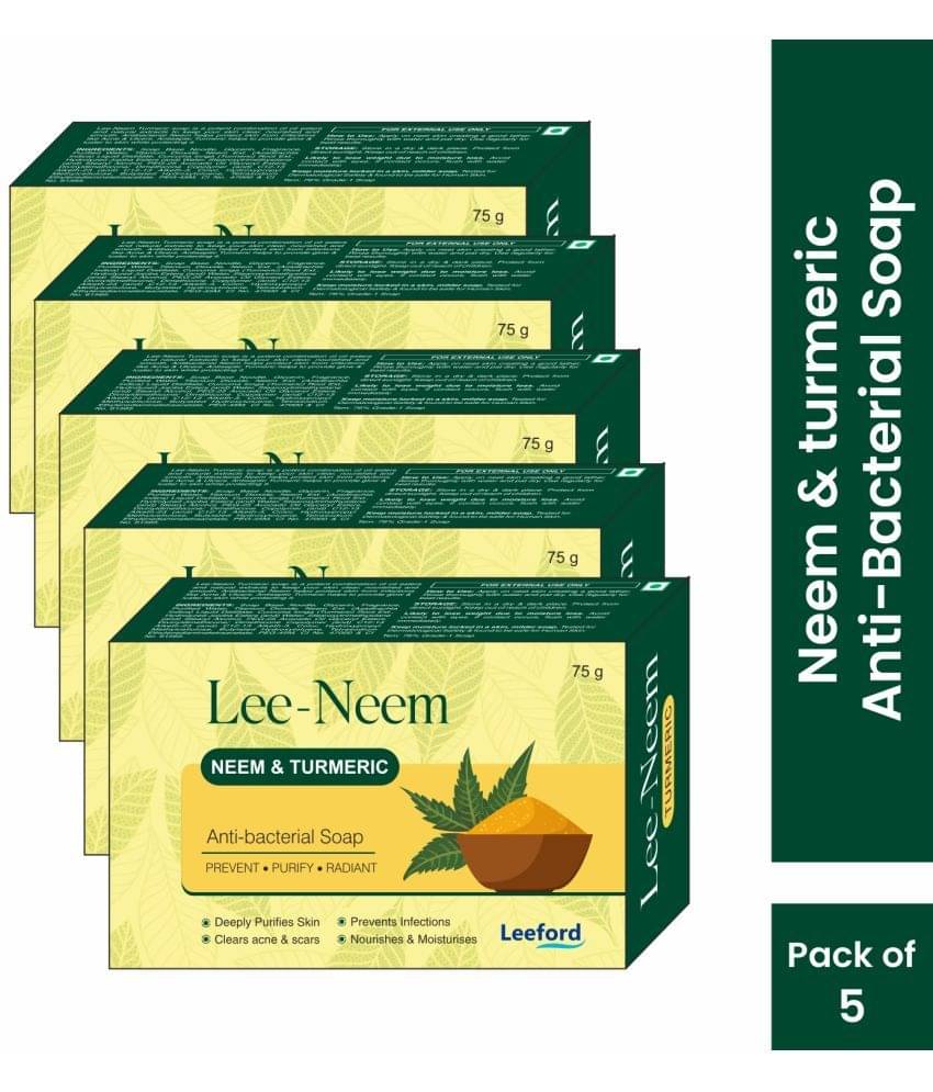     			Leeford Lee-Neem Antibacterial Soap, Neem & Turmeric - 75g Each, Pack of 5