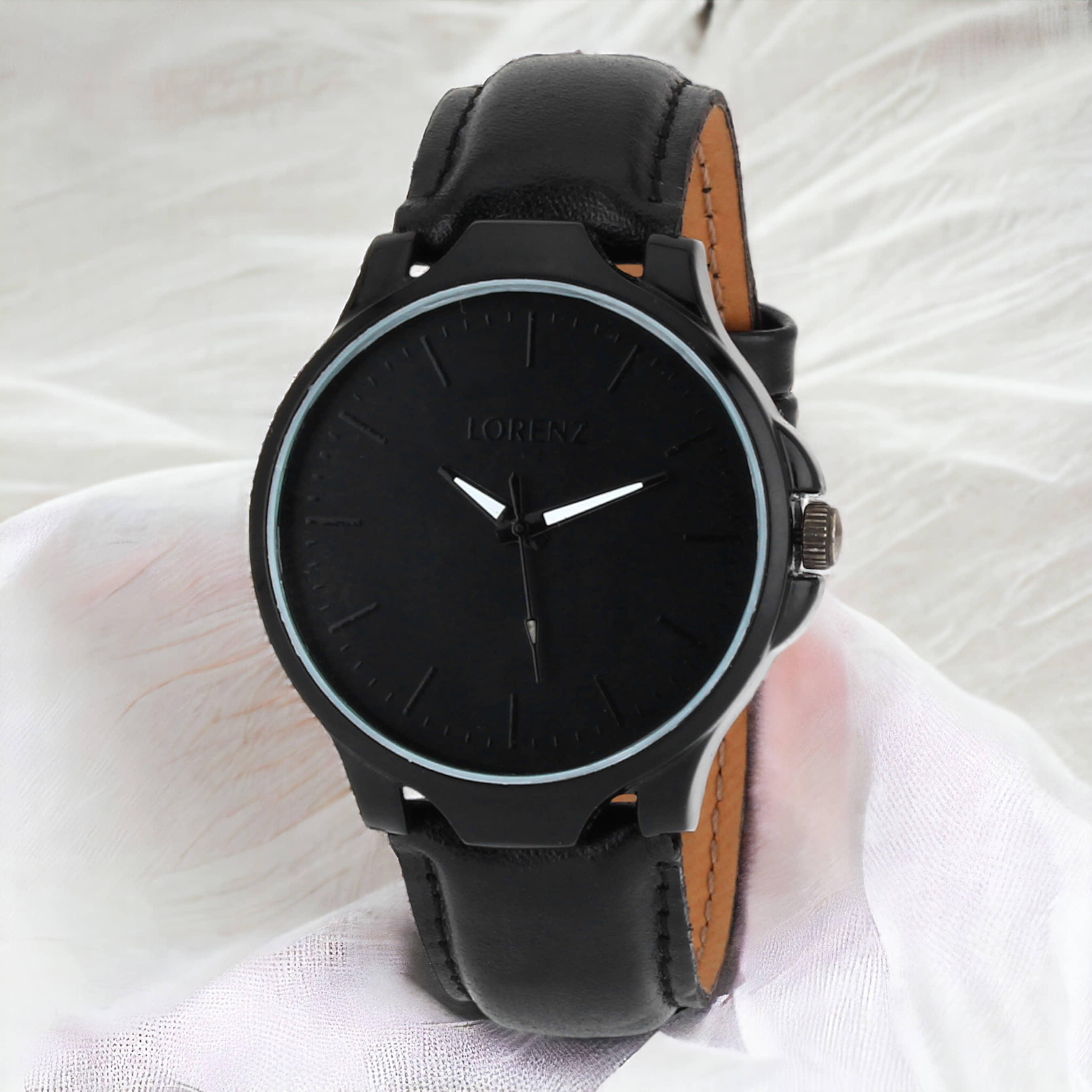 Lorenz Black PU Analog Men's Watch