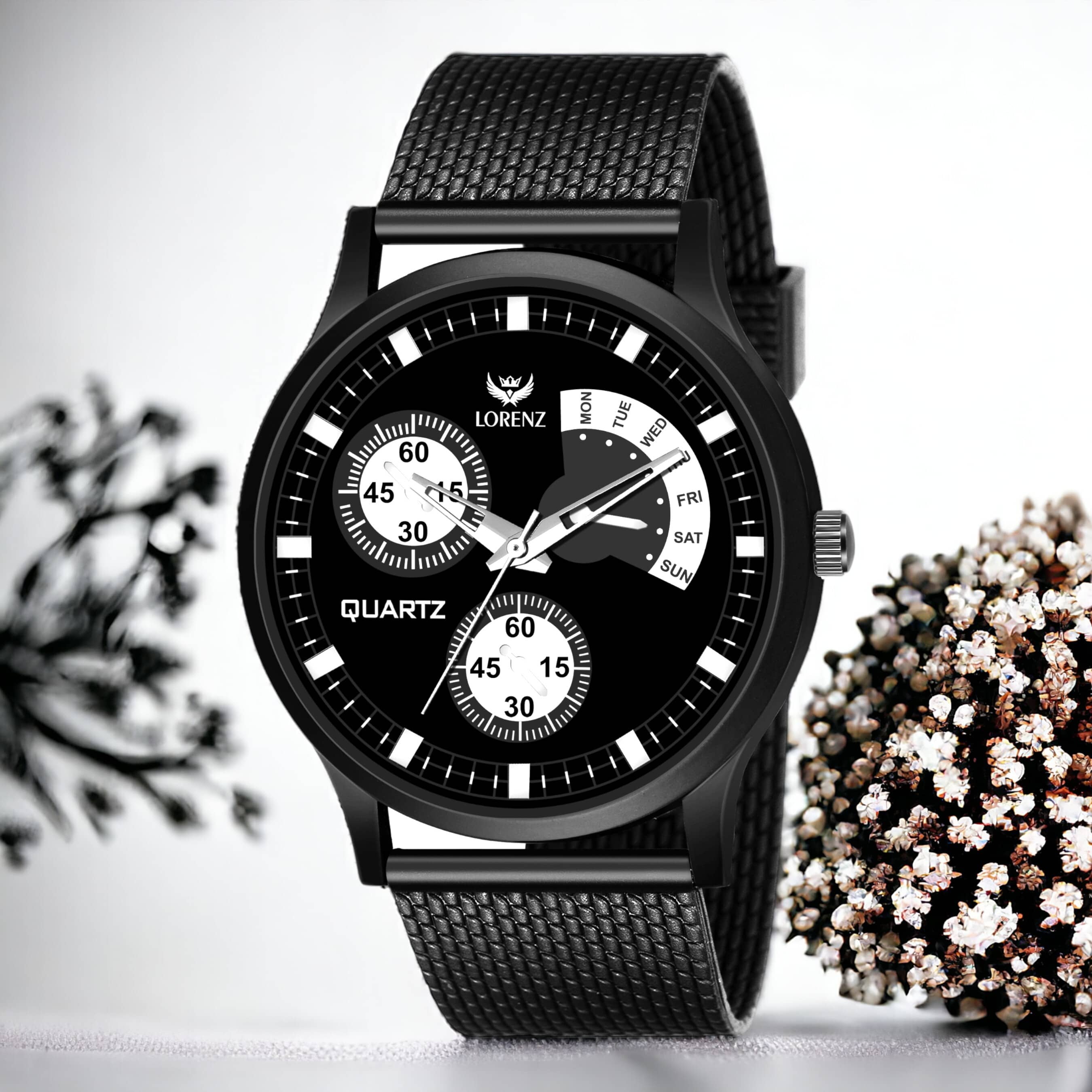 Lorenz Black PU Analog Men's Watch