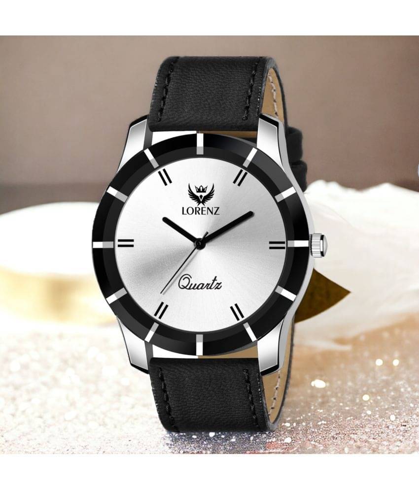     			Lorenz Black PU Analog Men's Watch