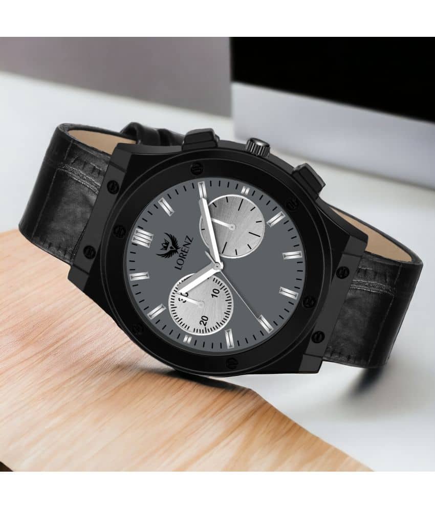 Lorenz Black PU Analog Men's Watch