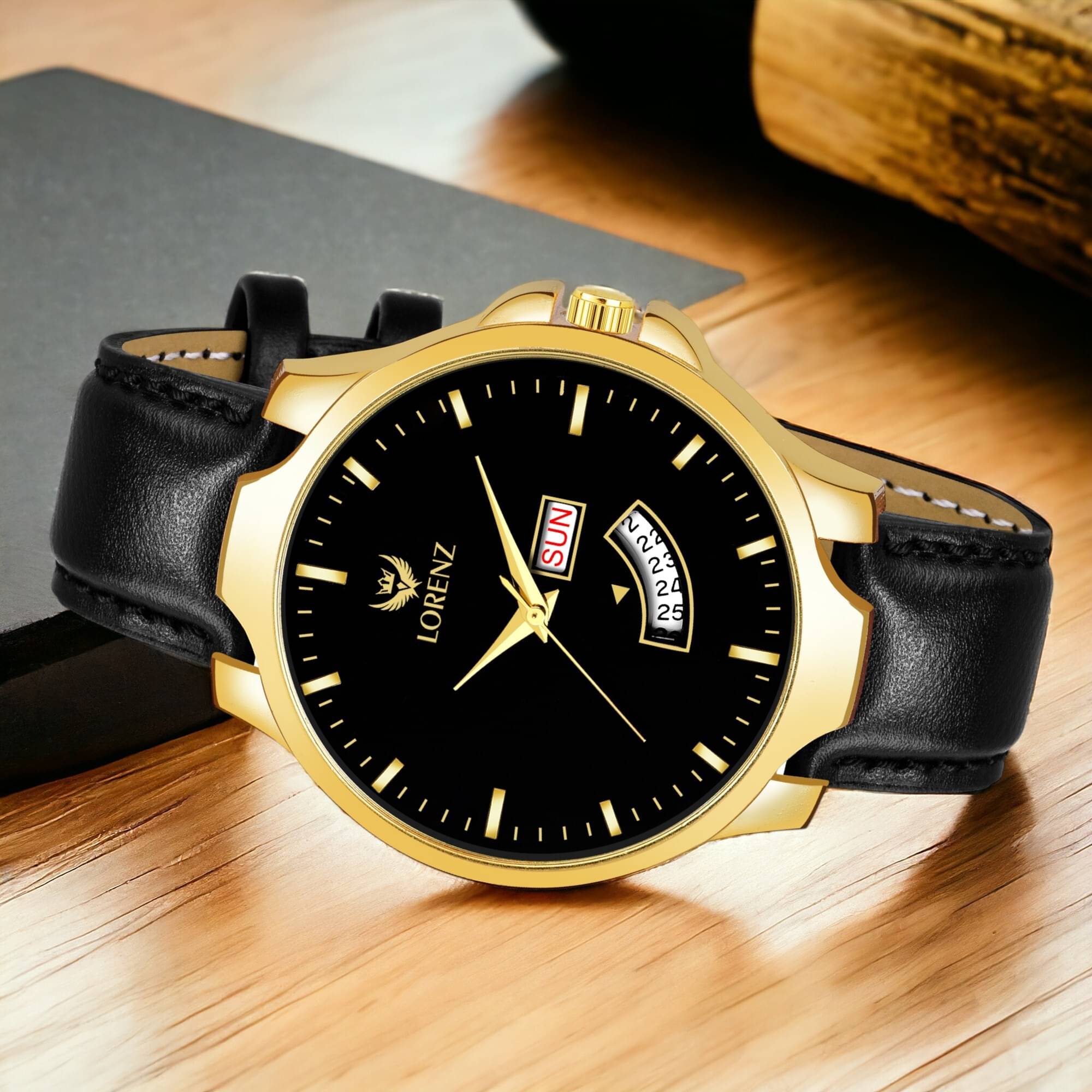     			Lorenz Black PU Digital Men's Watch